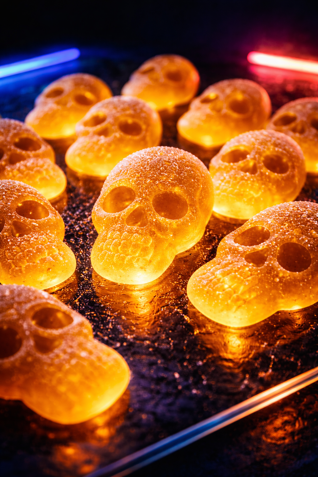 skull shaped sweet and sour gummy candy