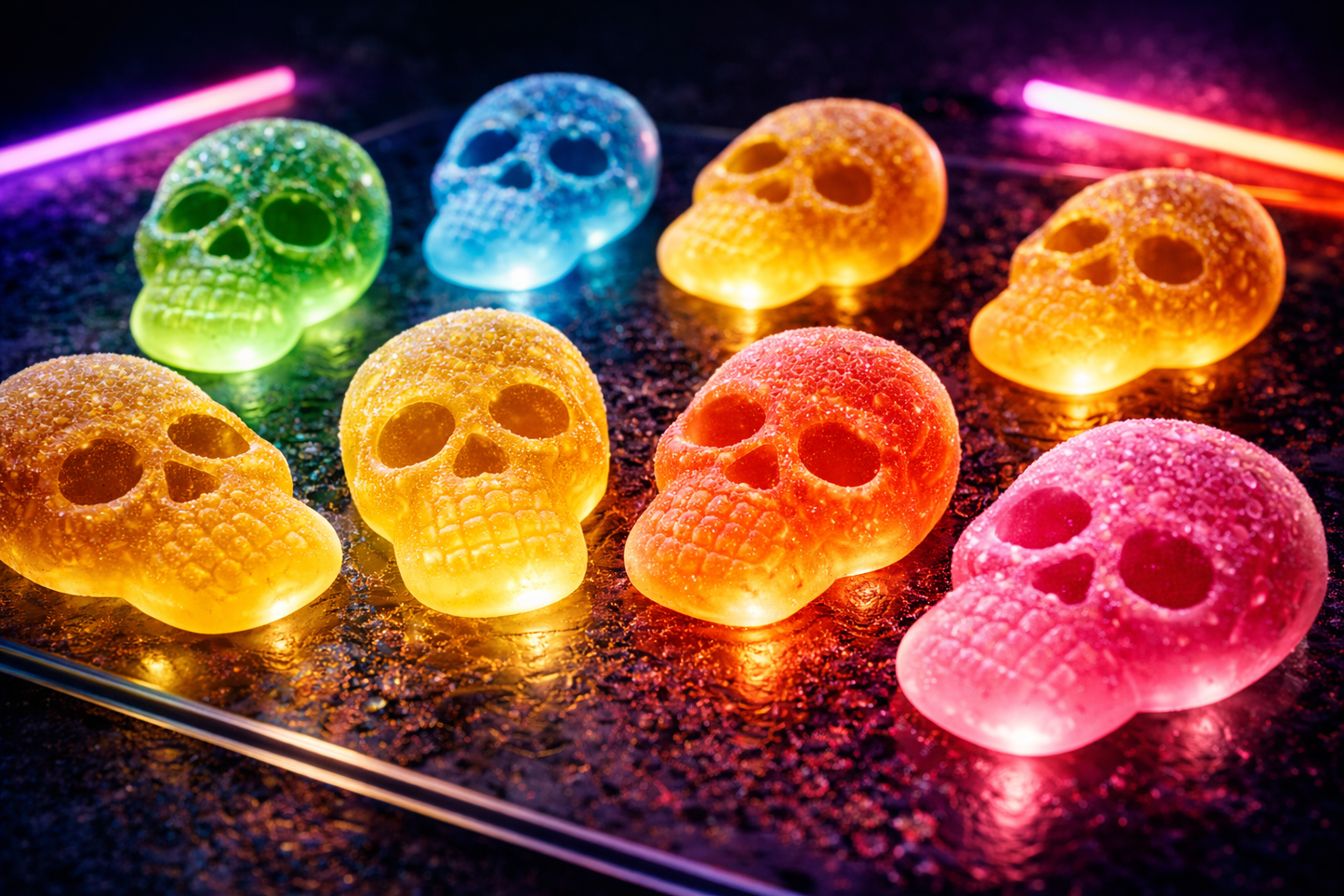 skull shaped sweet and sour gummy candy